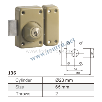 136 Vachette Security brass rim door lock